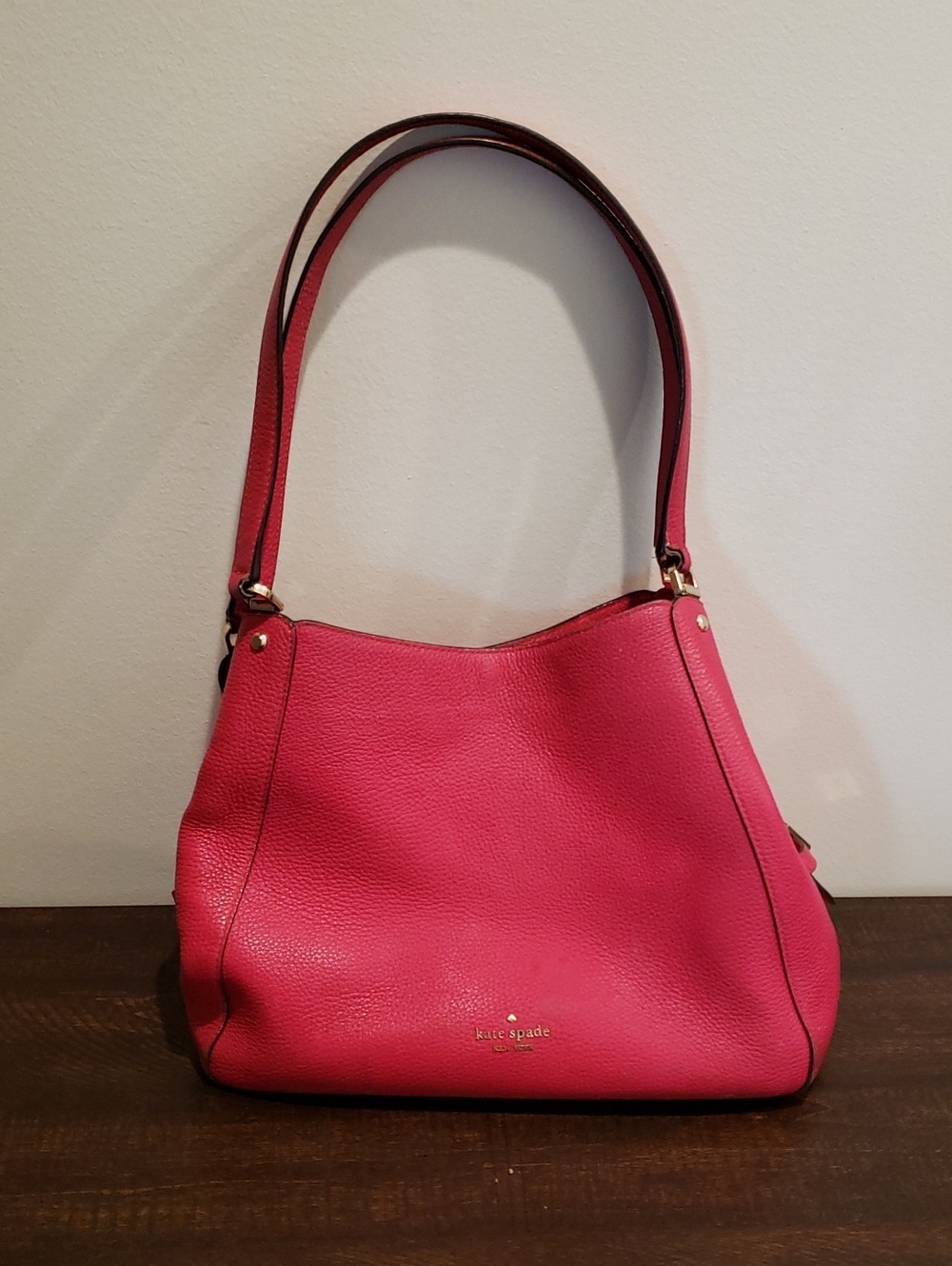kate spade Hot Pink Pebbled Leather Shoulder Bag
